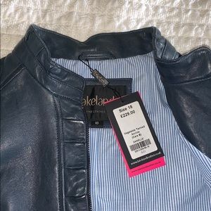 Womens Lakeland Leather Jacket Navy 